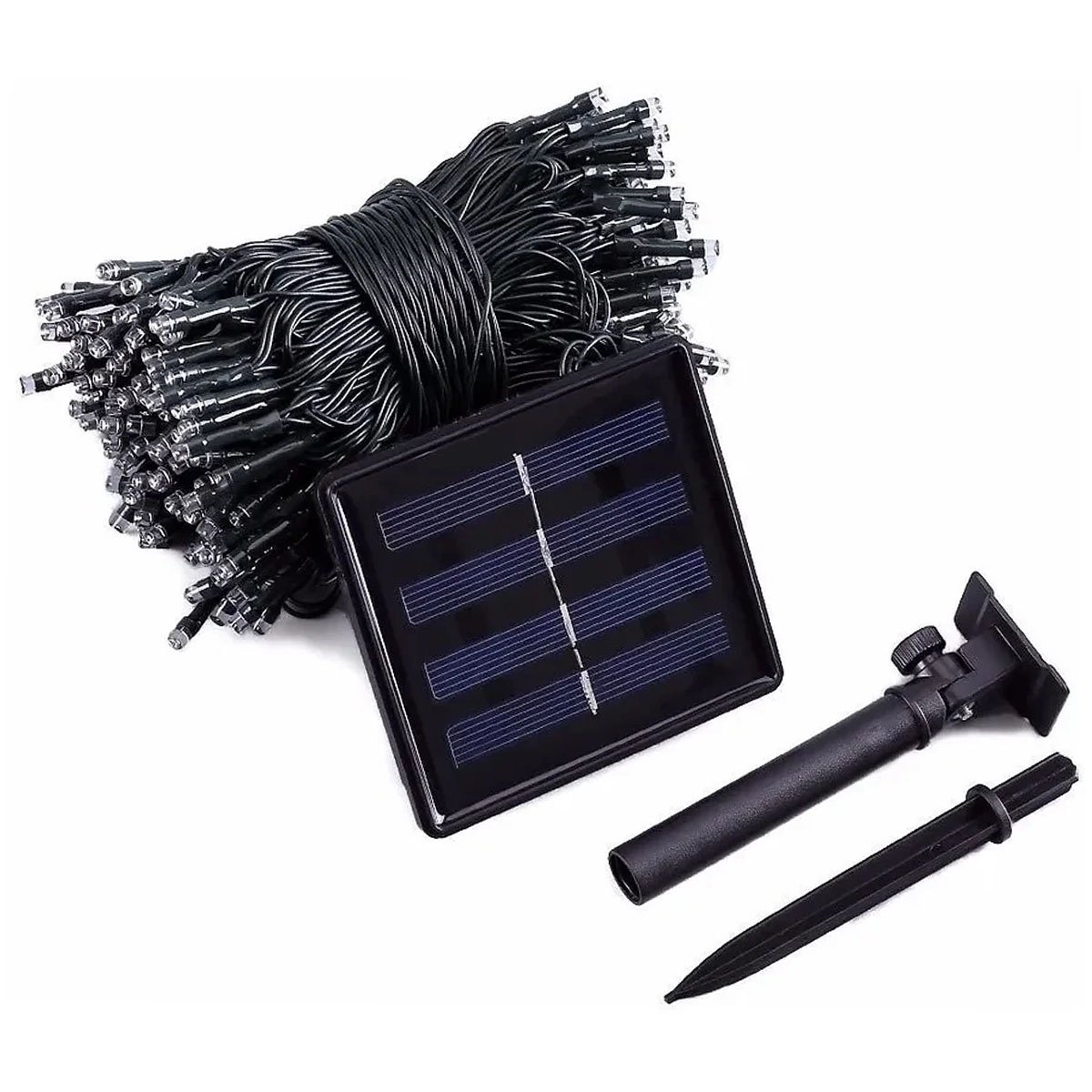 Pisca Cordão Varal Solar Externo 100 Lâmpadas LED Branco 10M