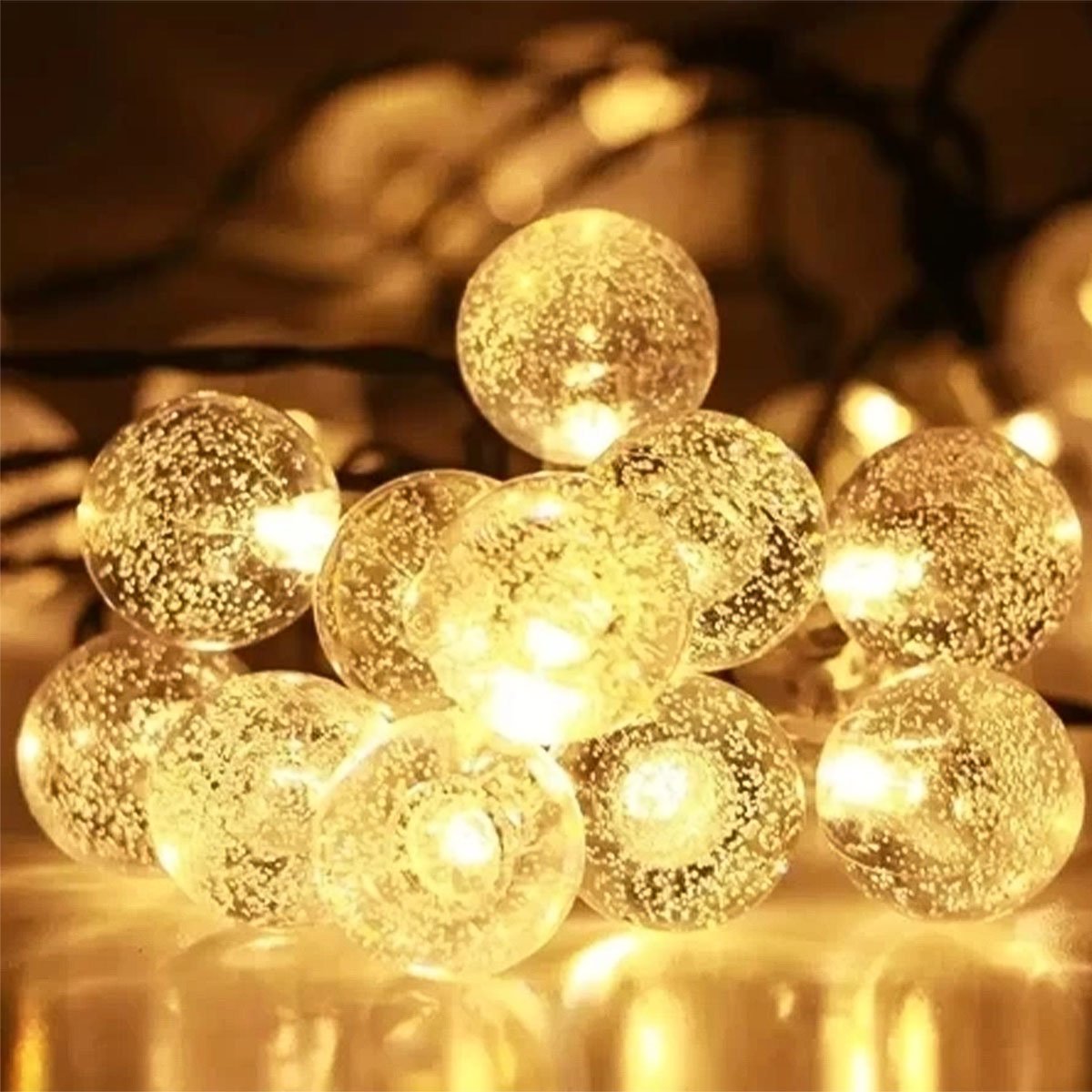 Pisca Cordão Varal Solar Natal 10 Lâmpadas LEDs Amarelo 5M