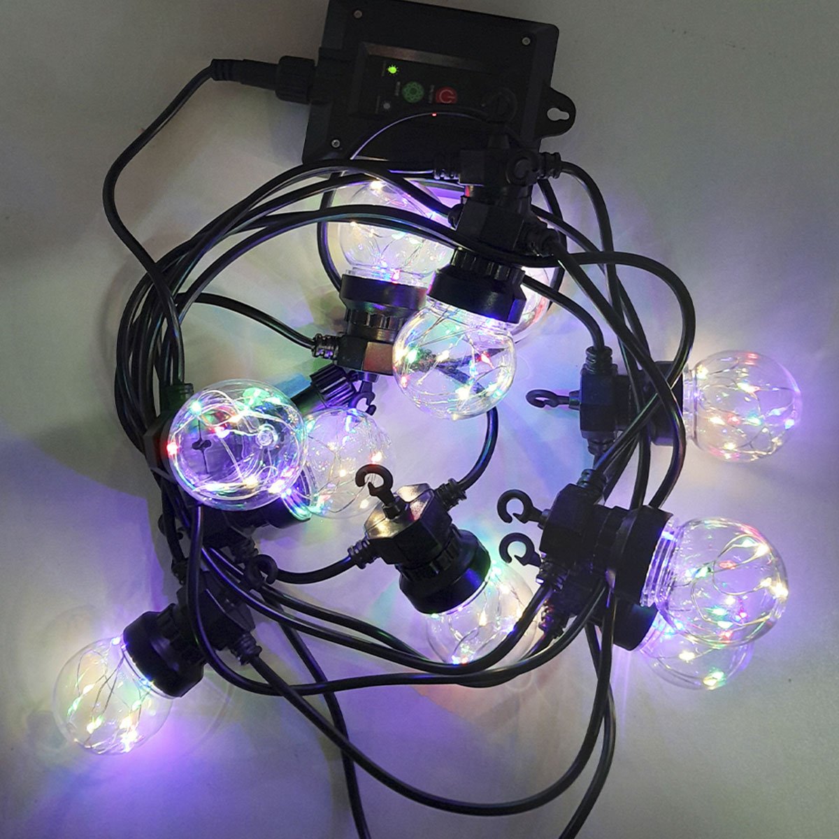 Pisca Cordão Varal Solar Natal 10 Lâmpadas LEDs Colorido 5M