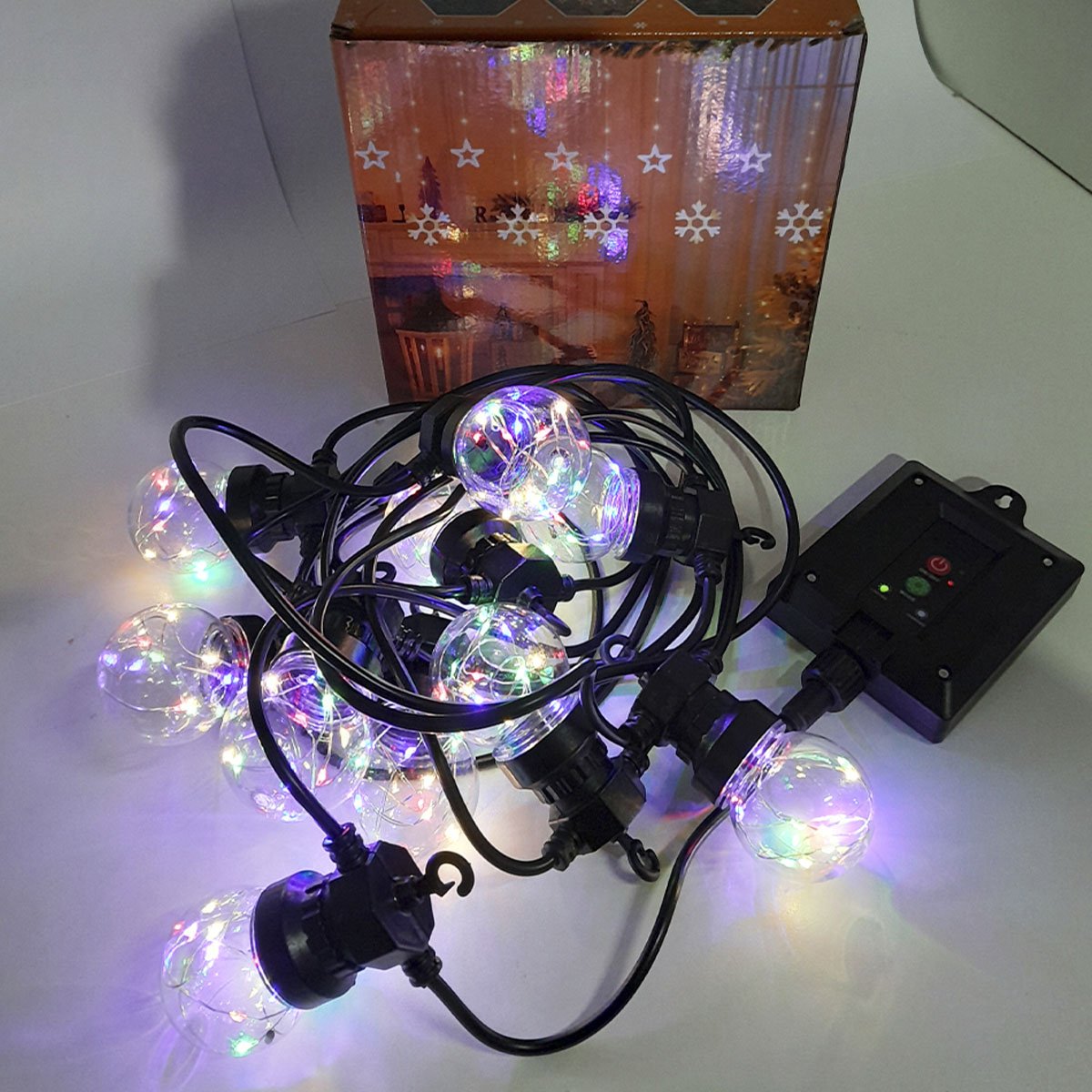 Pisca Cordão Varal Solar Natal 10 Lâmpadas LEDs Colorido 5M