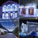 Pisca Cordão Varal Solar Natal 100 Lâmpadas LEDs Branco 8M