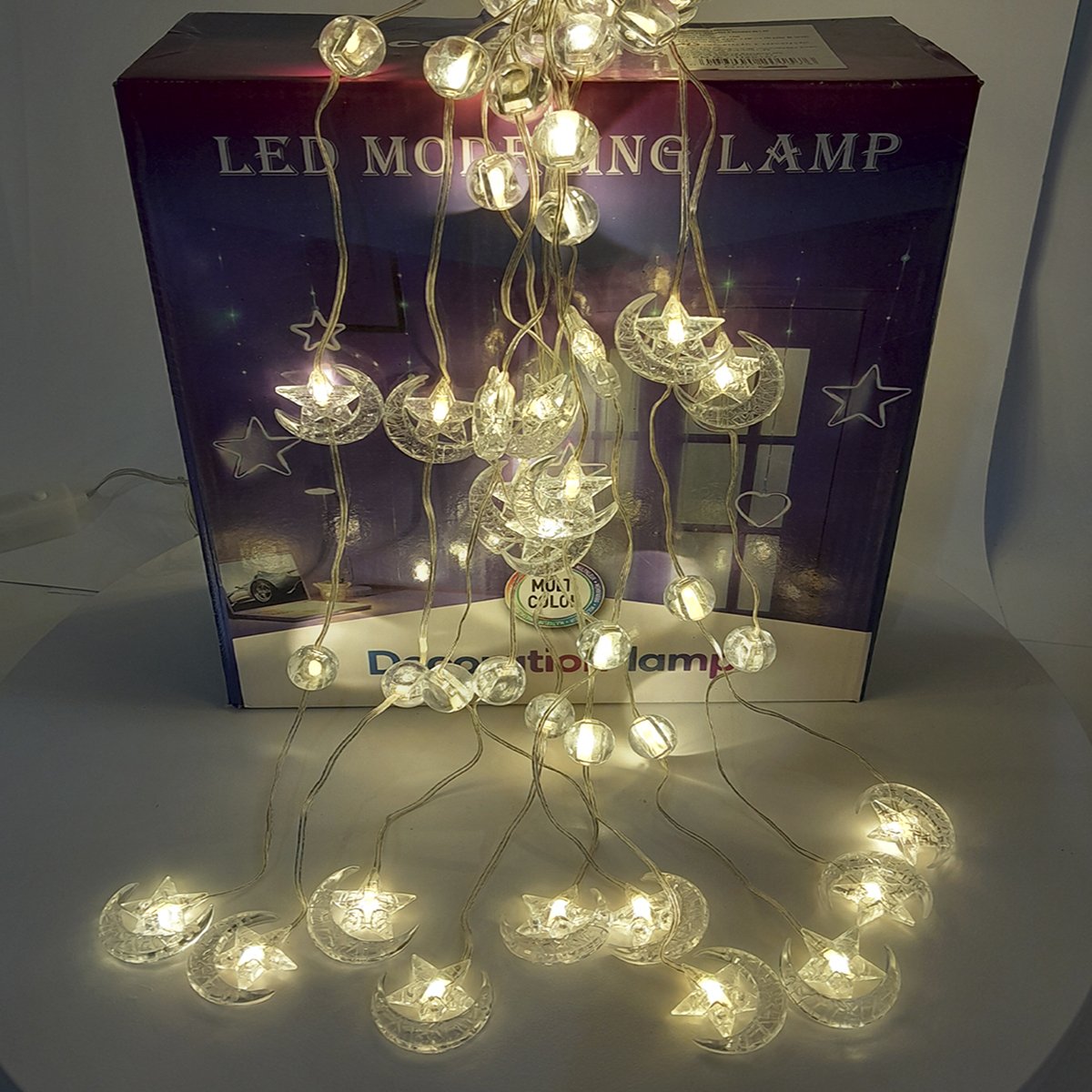 Pisca Cortina Estrelas Natal 80 Lâmpadas LEDs 3x1M 110-220v Amarelo