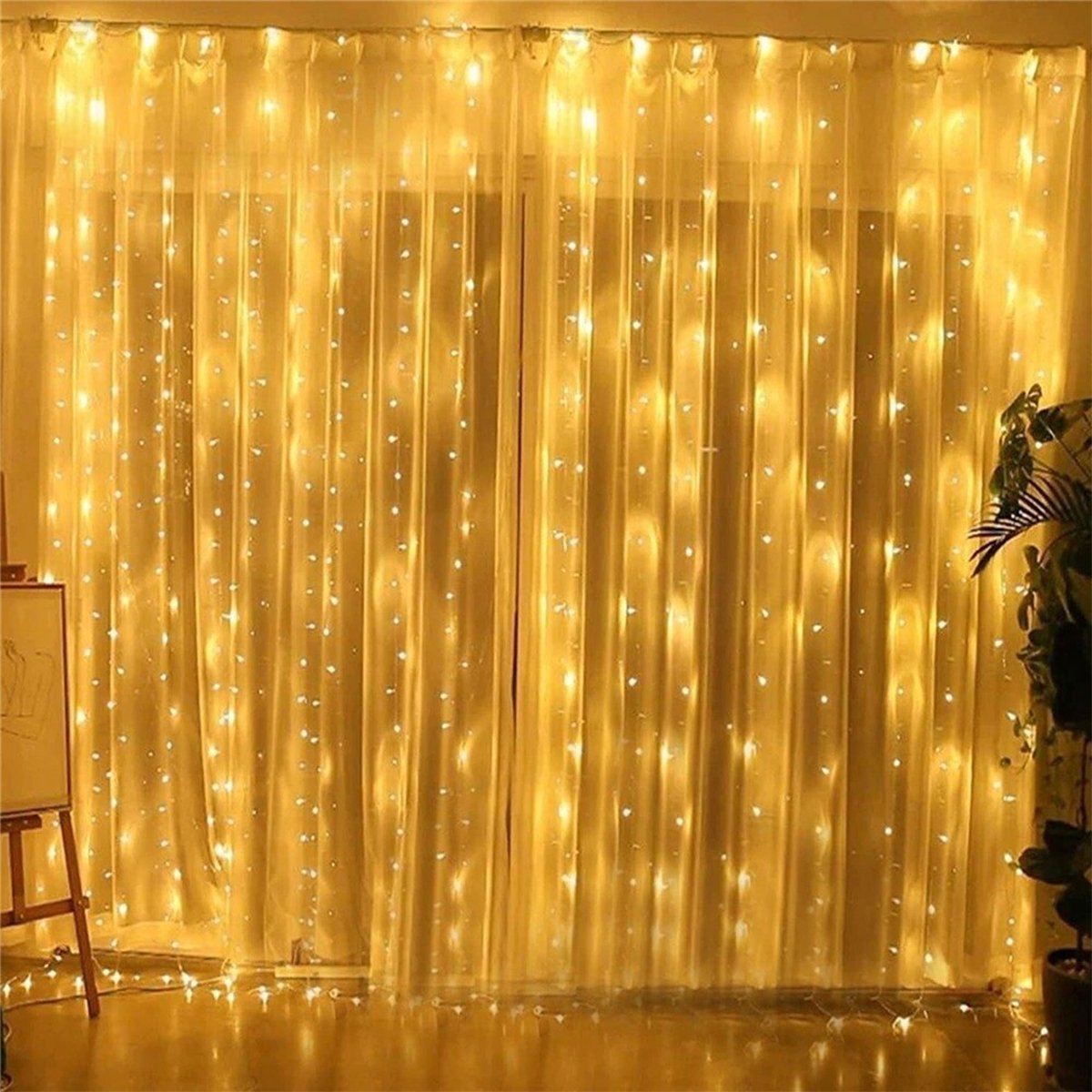 Pisca Cortina Natal 240 Lâmpadas LEDs Amarelo 3x2M 110-220v