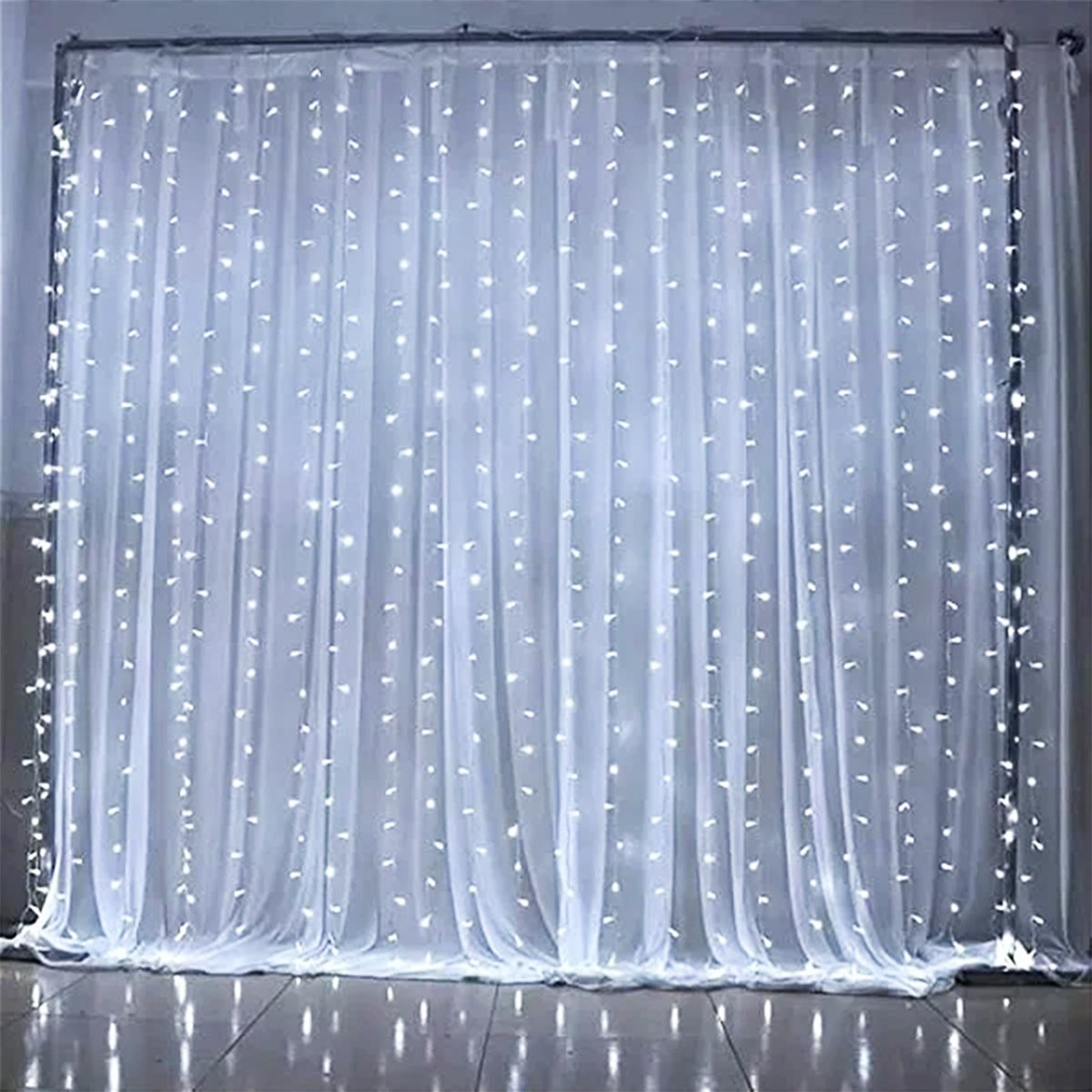 Pisca Cortina Natalina 320 Lâmpadas LEDs Branco De 3x2M 220v