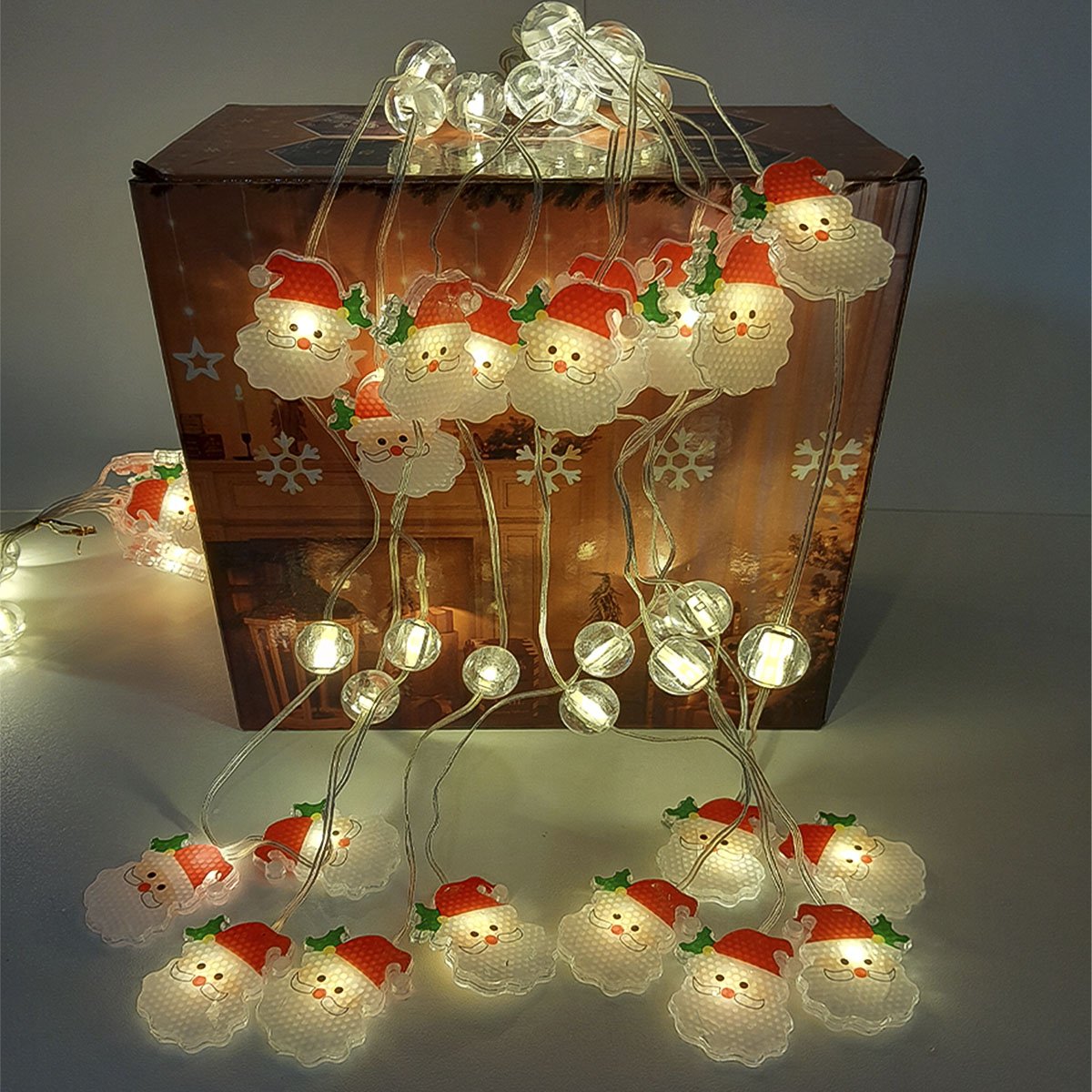 Pisca Cortina Papai Noel Natal 80 Lâmpadas LED 3x1M 110-220v Amarelo