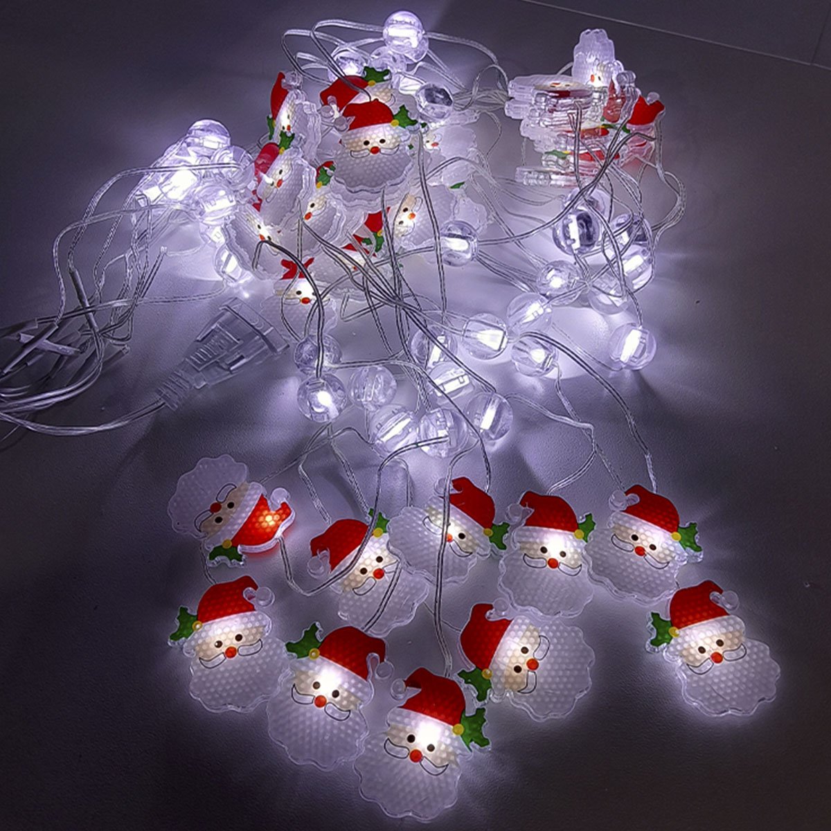 Pisca Cortina Papai Noel Natal 80 Lâmpadas LED 3x1M 110-220v Branco