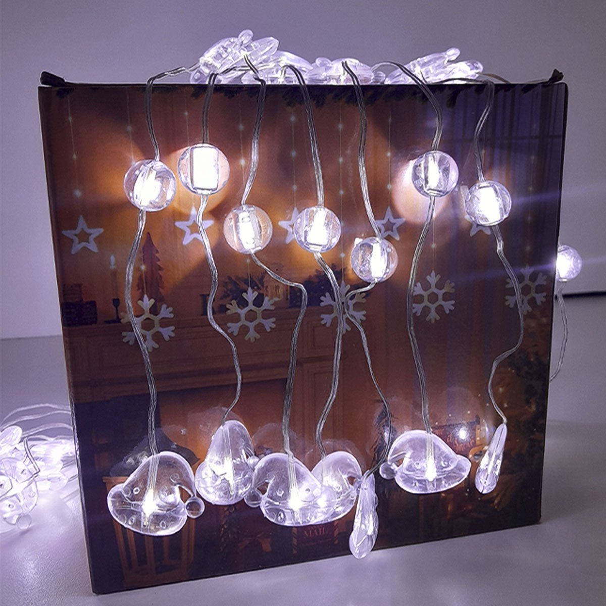 Pisca Cortina Toucas De Natal 80 Lâmpadas LEDs 3x1M 110-220v Branco