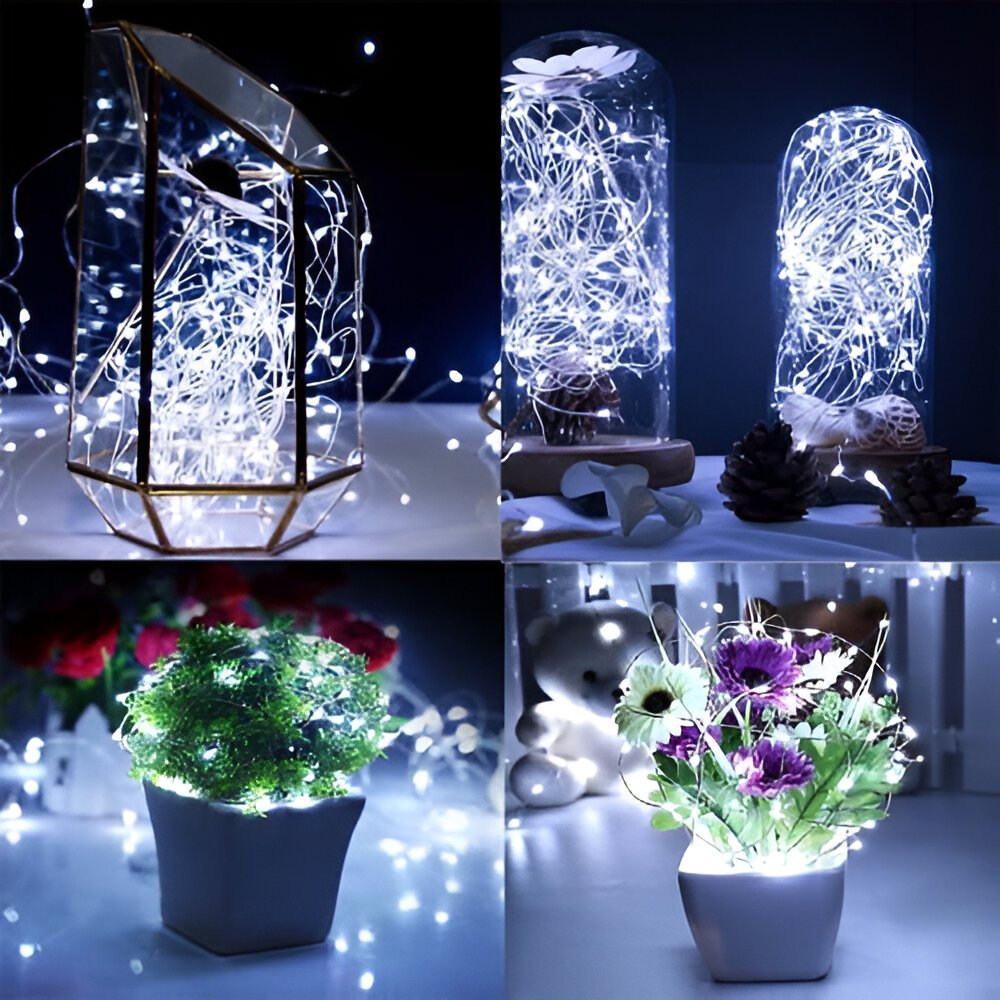 Pisca Fio LED Luz Branco 200 Lâmpadas USB Natal Música 20M