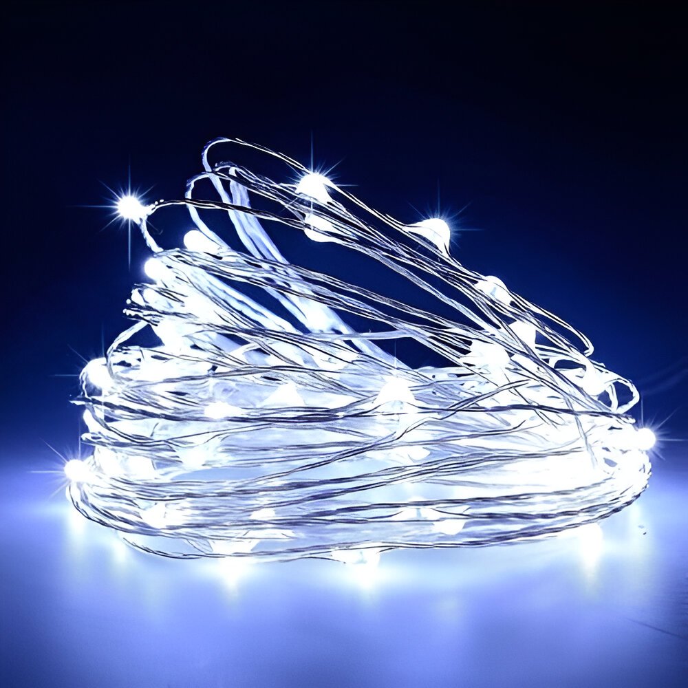 Pisca Fio LED Luz Branco 200 Lâmpadas USB Natal Música 20M
