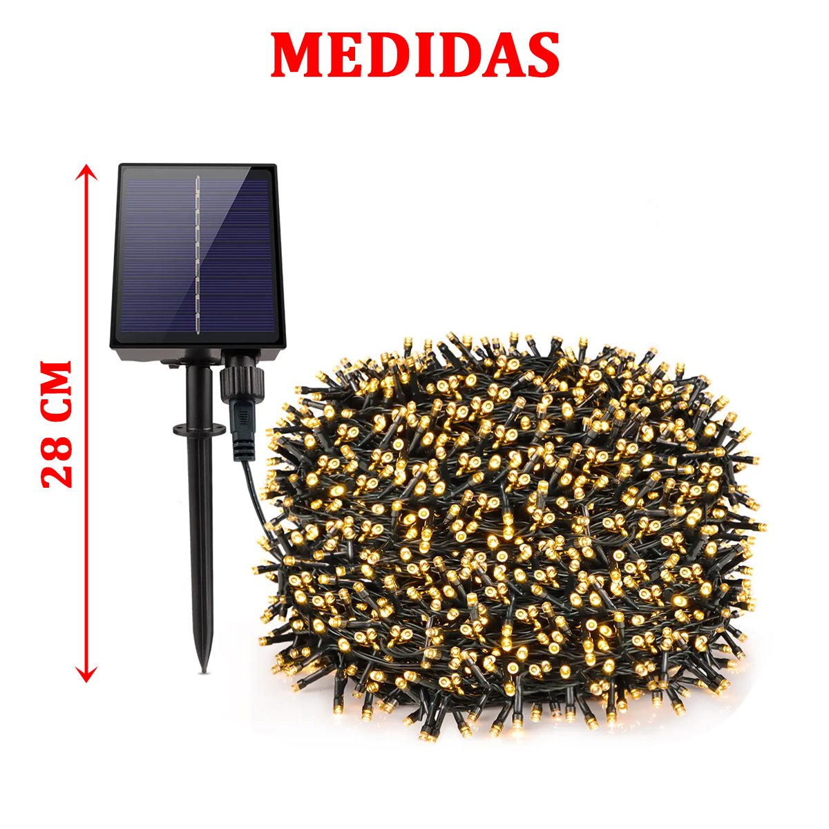 Pisca Fio LEDs Solar 1000 Lâmpadas 100m Decoração Externa