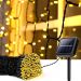 Pisca Fio Luzes LEDs Solar Amarelo 500 Lâmpadas Natal De 50m