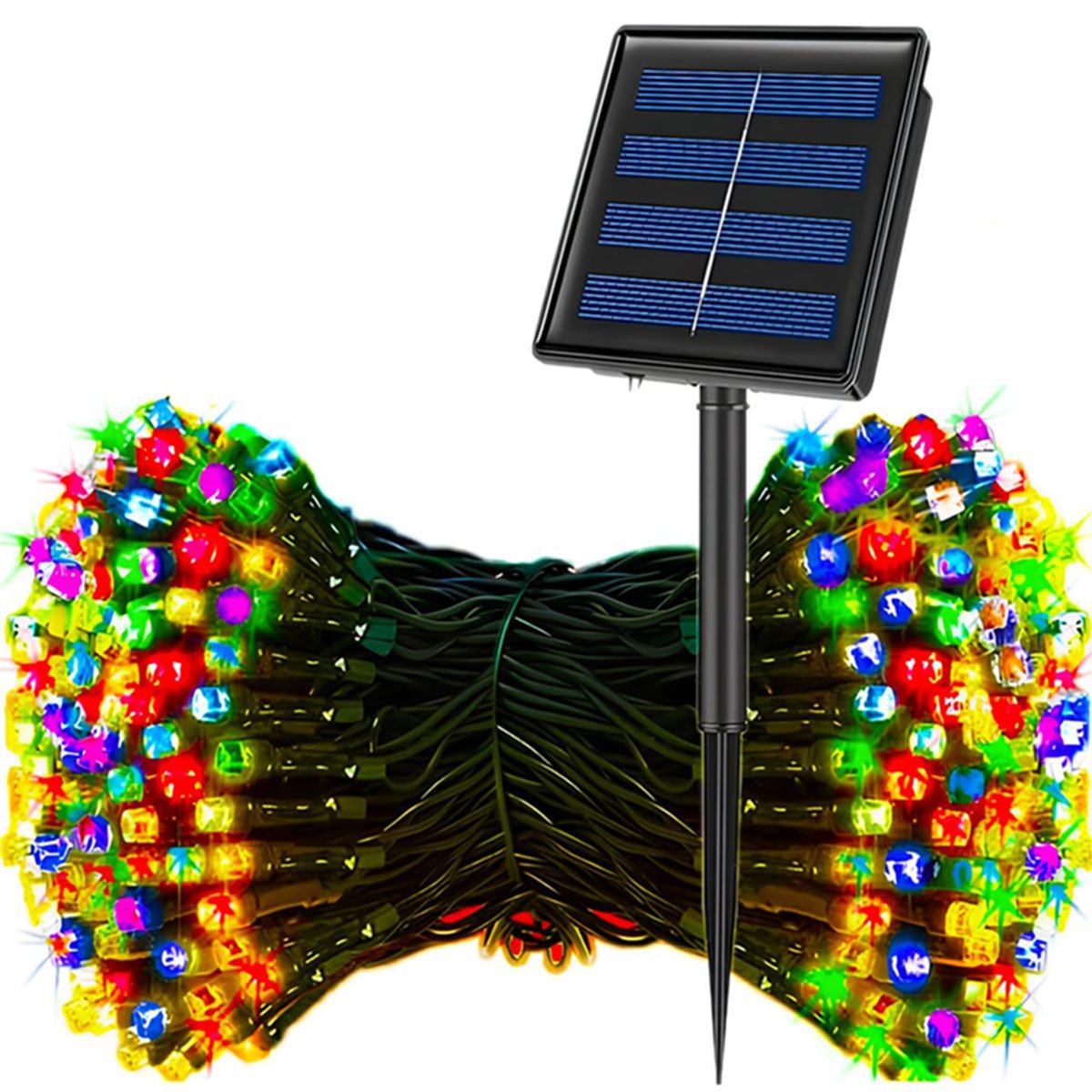 Pisca Fio Luzes LEDs Solar Colorido 500 Lâmpadas Natal 50m