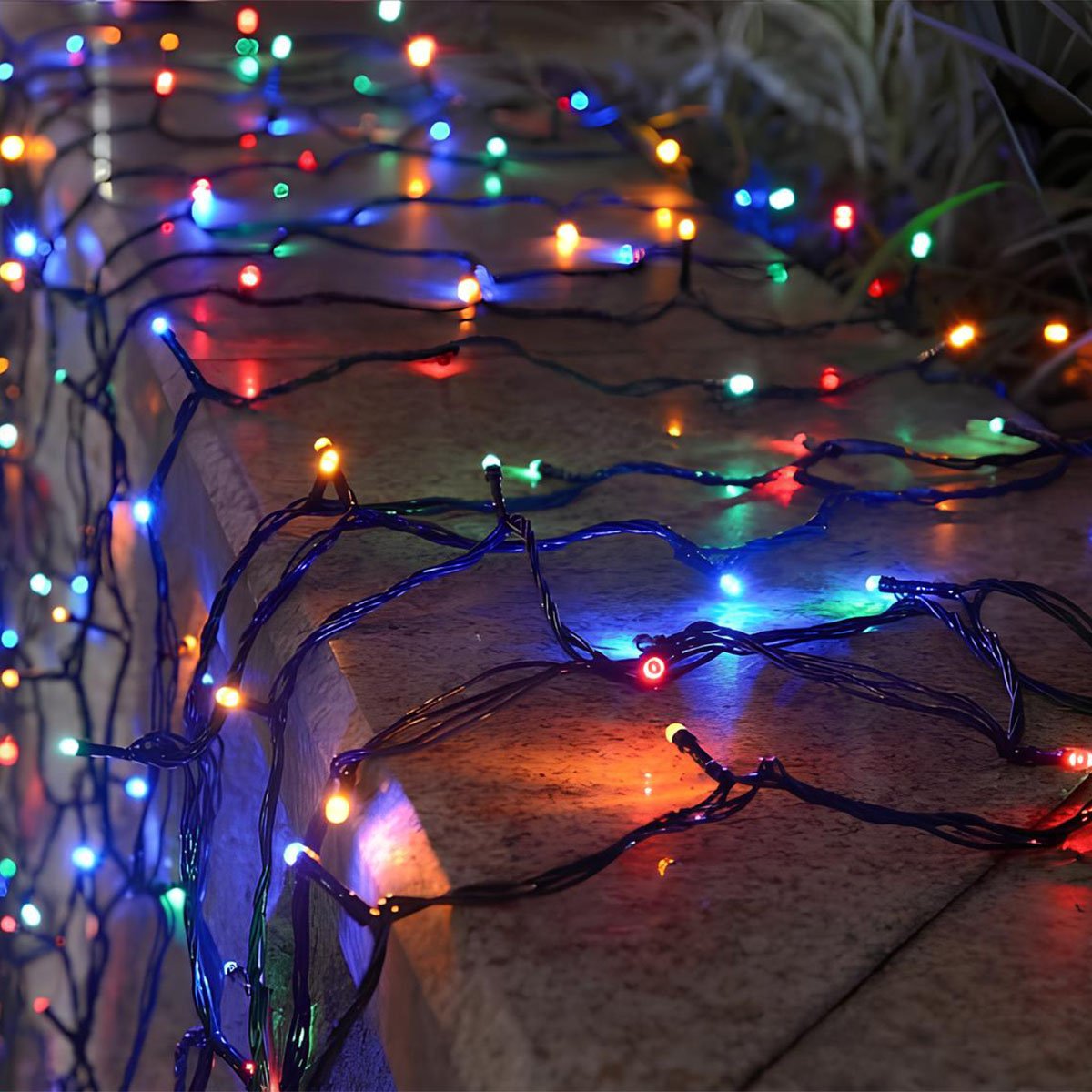 Pisca Fio Luzes LEDs Solar Colorido 500 Lâmpadas Natal 50m