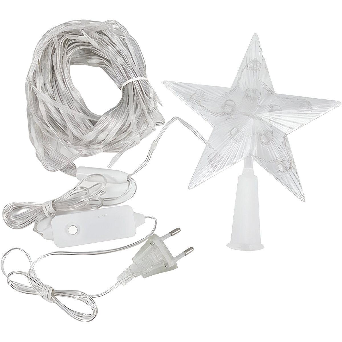 Pisca Luzes LEDs Colorido Ponteira Estrela Árvore De Natal