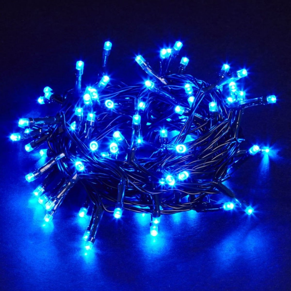 Pisca Pisca Cordão Solar Natal 100 Lâmpadas LEDs Azul De 10M