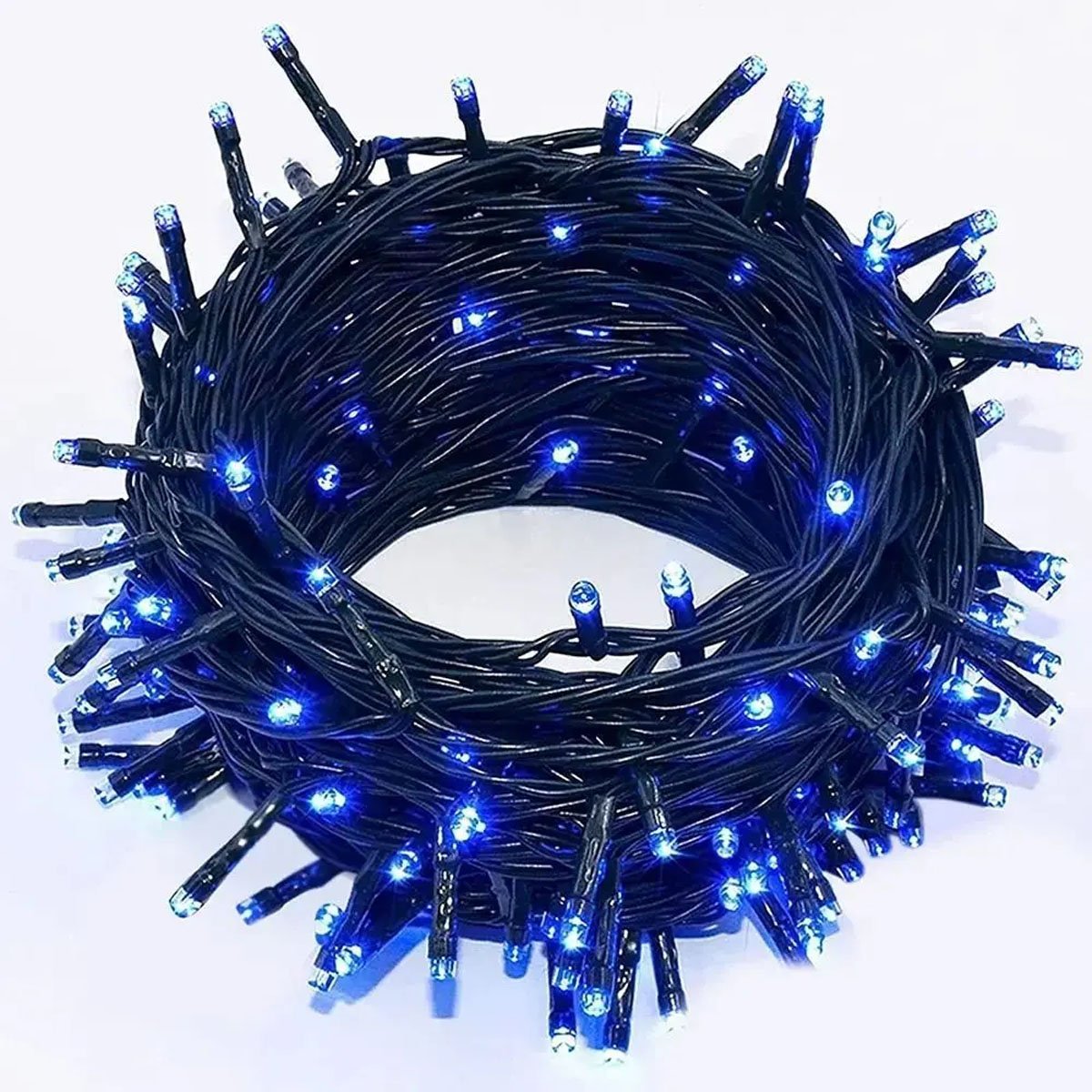 Pisca Pisca Cordão Solar Natal 100 Lâmpadas LEDs Azul De 10M