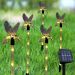 Pisca Solar Enfeite Beija-Flor LED Amarelo Jardim Natal 2,5m