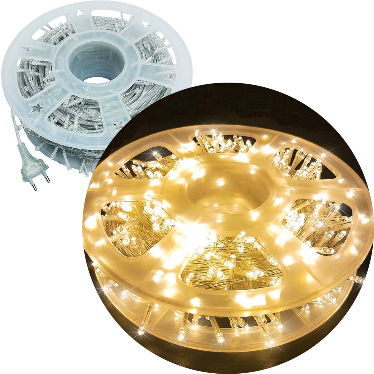 Pisca Varal Cordão Natal 300 Lâmpadas LEDs Amarelo 50M 220v