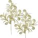 Plantas Folhas Decoração Natal Gliter Dourado 70cm Kit 6pçs