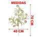 Plantas Folhas Decoração Natal Gliter Dourado 70cm Kit 8pçs