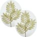 Plantas Folhas Decoração Natal Gliter Dourado 75cm Kit 8pçs