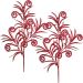 Plantas Folhas Enfeite Natal Gliter Vermelho 70cm Kit 4pçs
