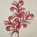Plantas Folhas Enfeite Natal Gliter Vermelho 70cm Kit 8pçs