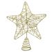 Ponteira De Árvore Estrela Aramada Dourada 21cm