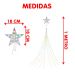 Ponteira Estrela Luzes LEDs Branco Enfeite Natal 1m Bivolt