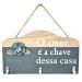 Porta Chaves Parede Criativo em MDF 3 Ganchos O Amor é a Chave