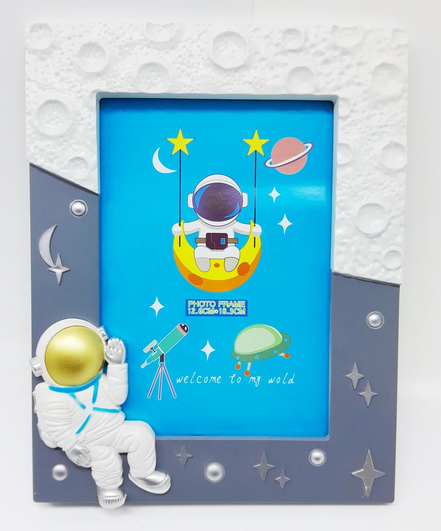 Porta Retrato Espacial De Astronauta Foguete Nasa 3D Moldura