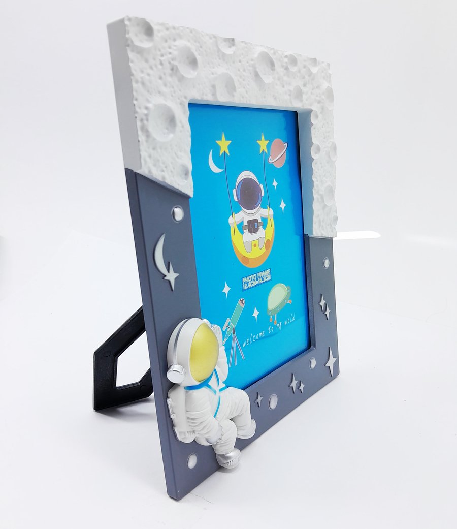 Porta Retrato Espacial De Astronauta Foguete Nasa 3D Moldura
