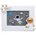 Porta Retrato Moldura Espacial Astronauta Foguete Branco 3D
