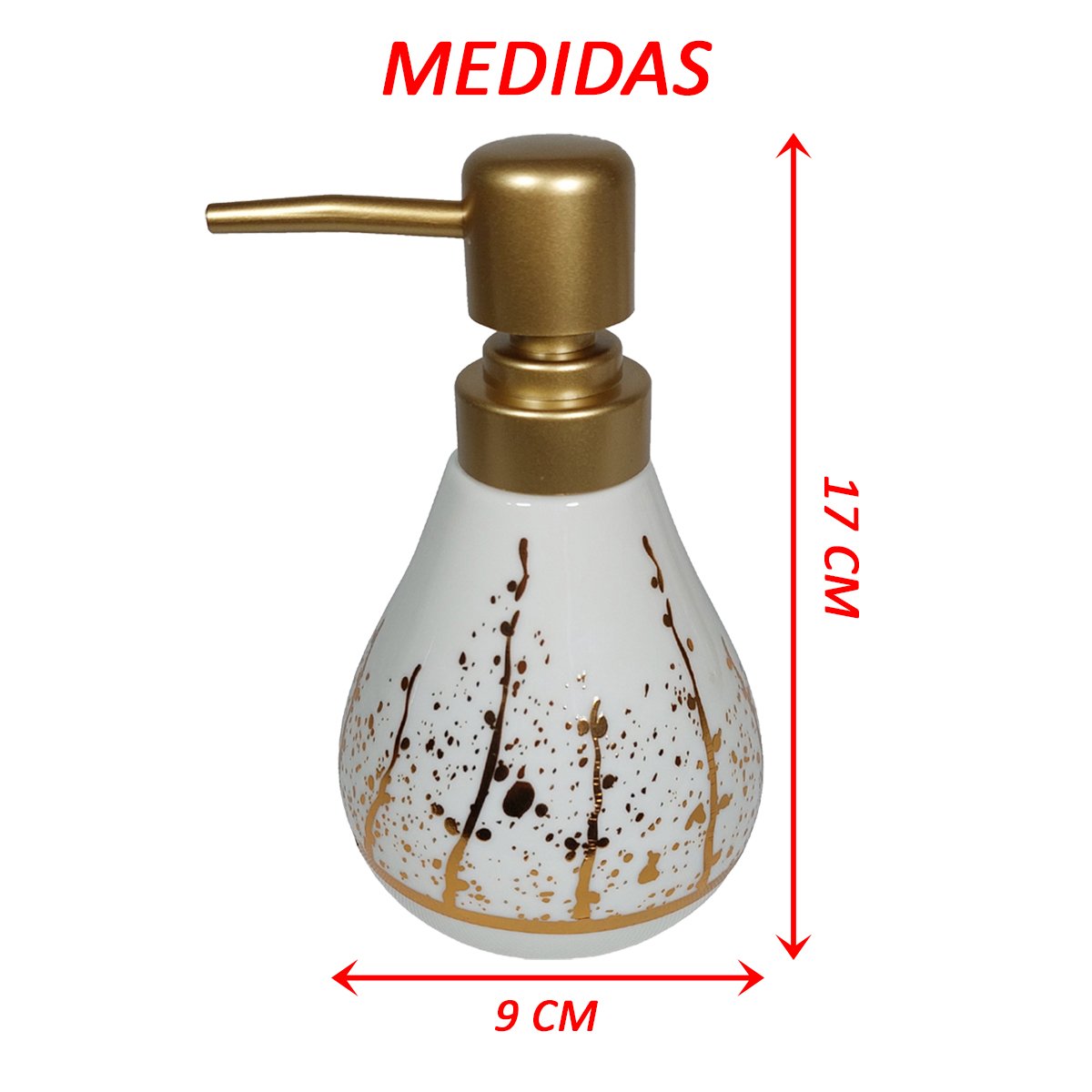 Porta Sabonete Liquido De Cerâmica Branco Premium 3D Lavabo