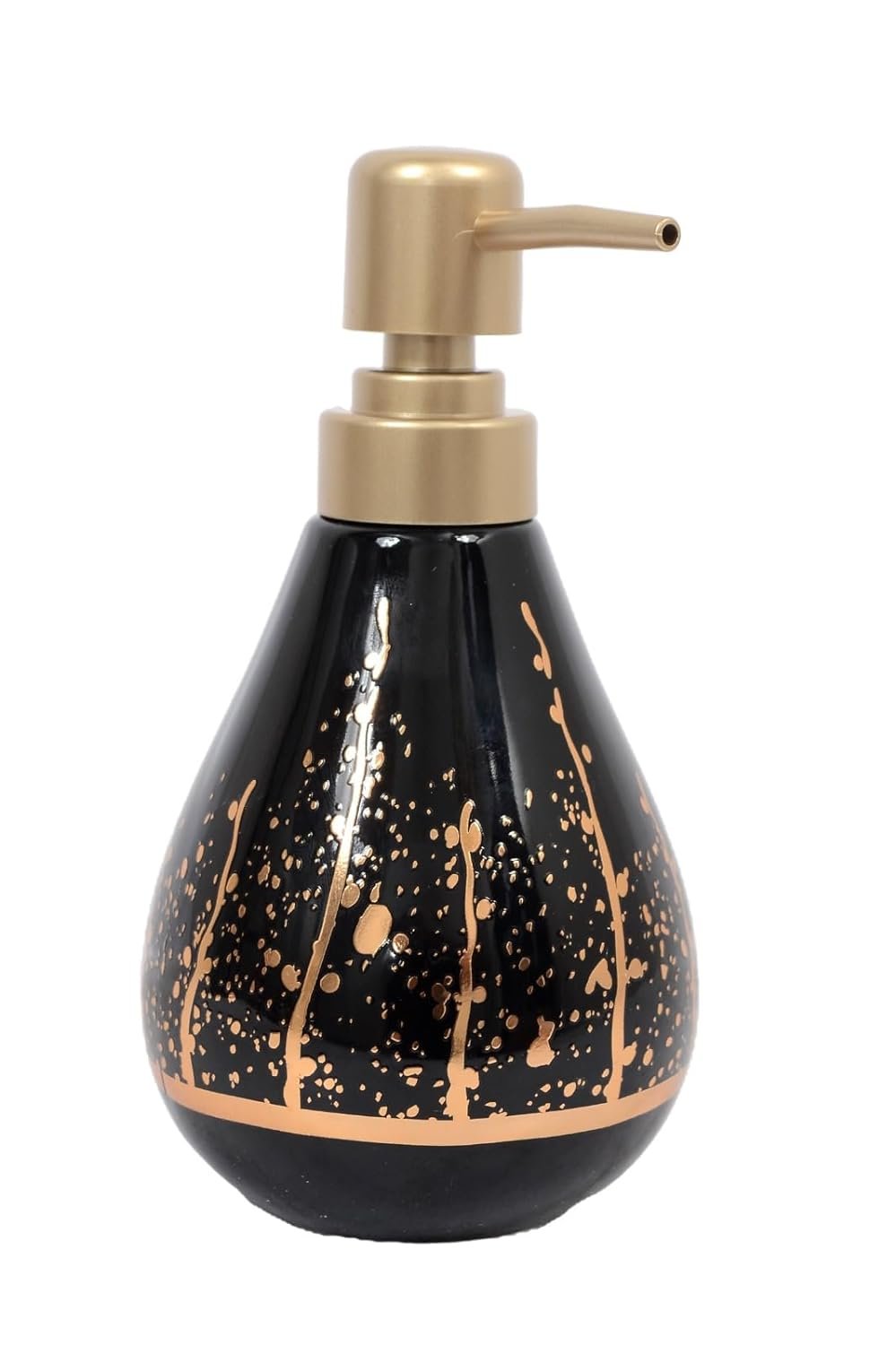 Porta Sabonete Liquido De Cerâmica Preto Premium 3D Lavabo