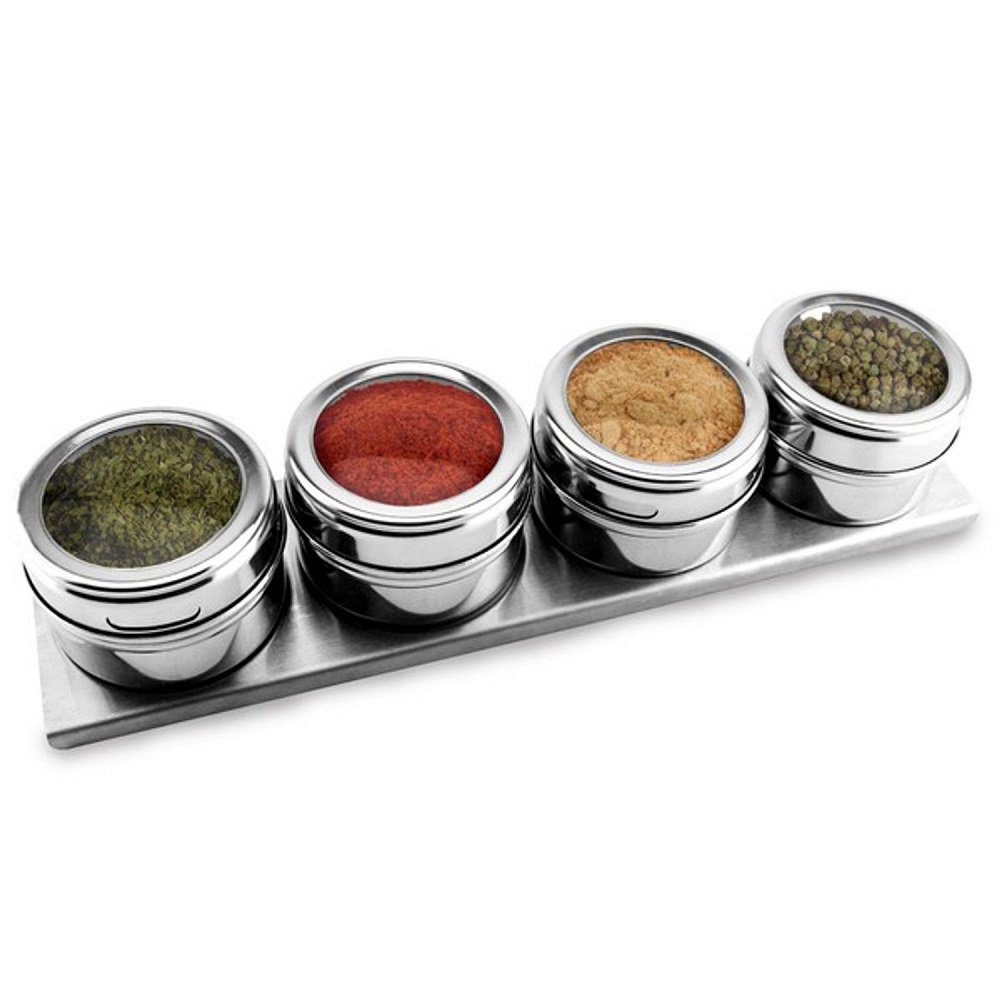 Porta Temperos E Condimentos Magnético Inox Geladeira Cozinha 