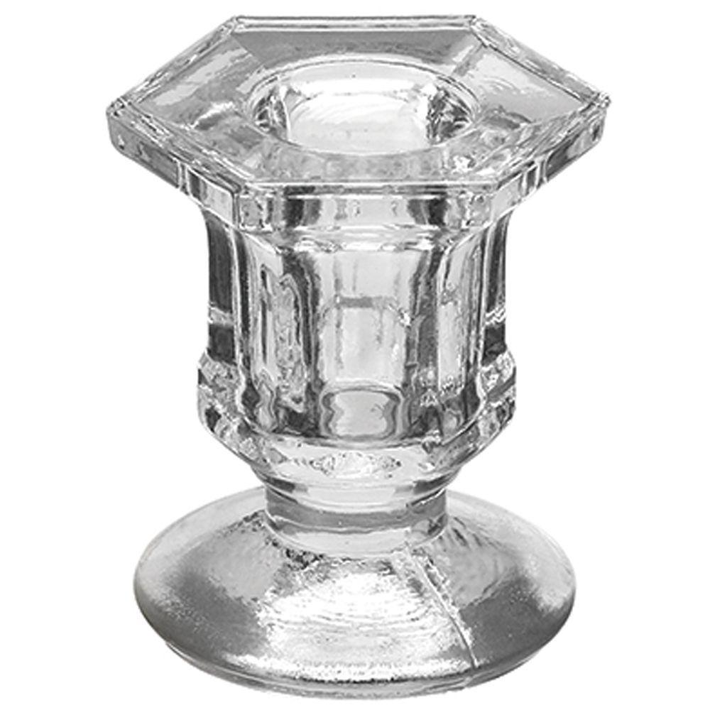 Porta Vela Castiçal De Vidro para 01 Vela Enfeite Decoração  