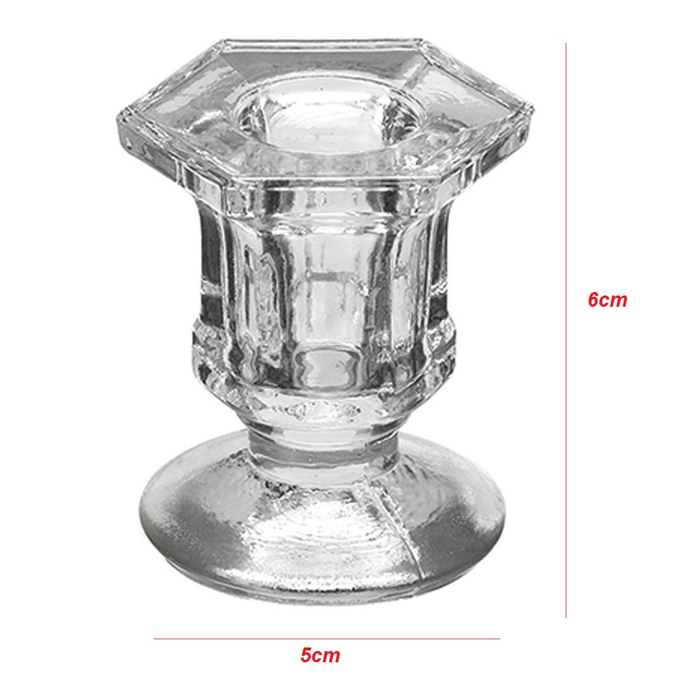 Porta Vela Castiçal De Vidro para 01 Vela Enfeite Decoração  