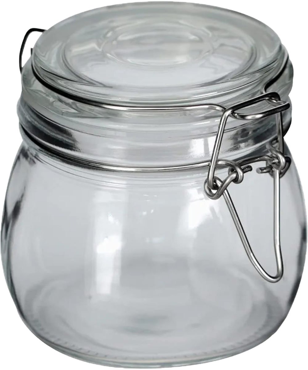Pote De Vidro Hermético Tampa Conserva Com Vedação De 500ml