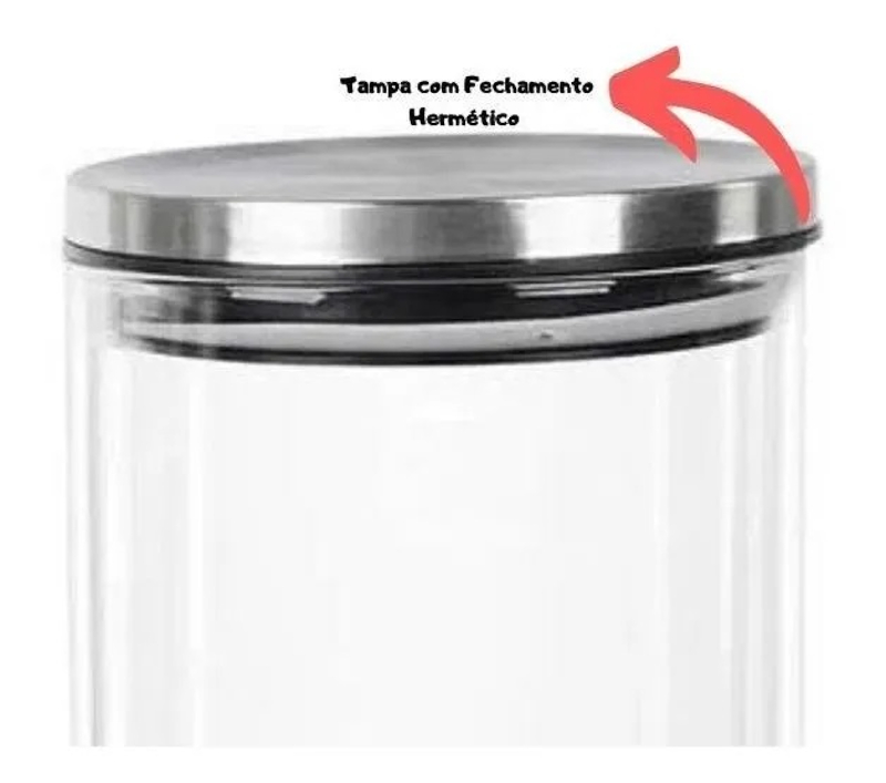 Pote de Vidro Borossilicato com Tampa Hermético 1 Litro 