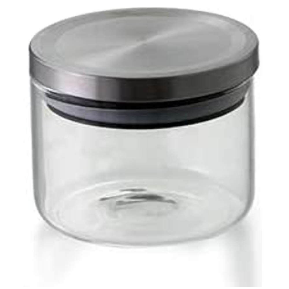 Pote de Vidro Borossilicato com Tampa Hermético 370ml Cinza