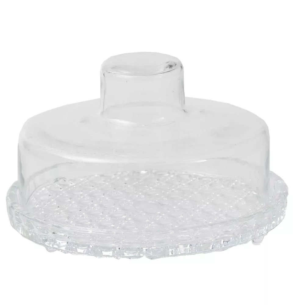 Queijeira de Vidro, Porta Queijo 20cm, Queijeira com Tampa - Cozinha