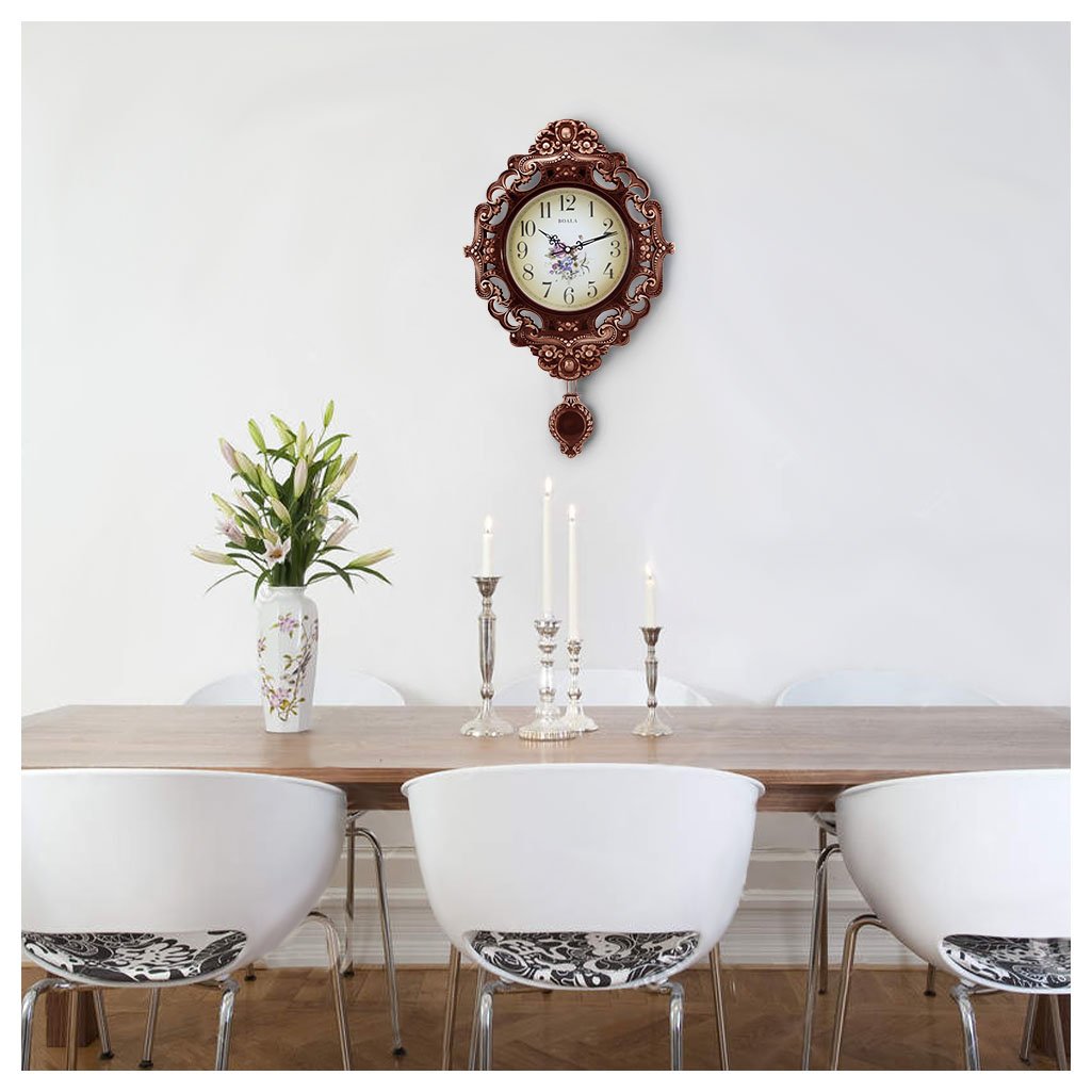 Relógio De Parede Cobre Quartz Clock Luxo Com Pendulo 59cm