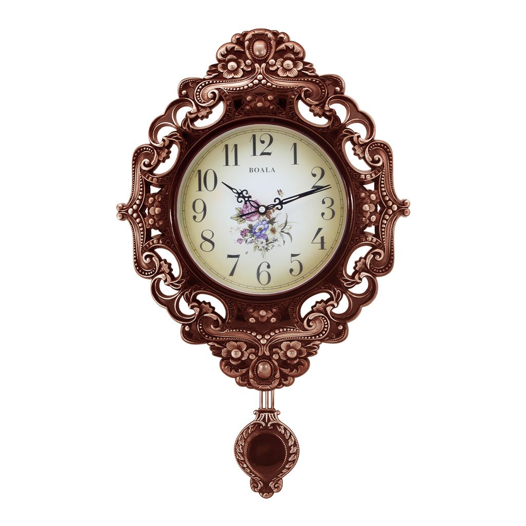 Relógio De Parede Cobre Quartz Clock Luxo Com Pendulo 59cm