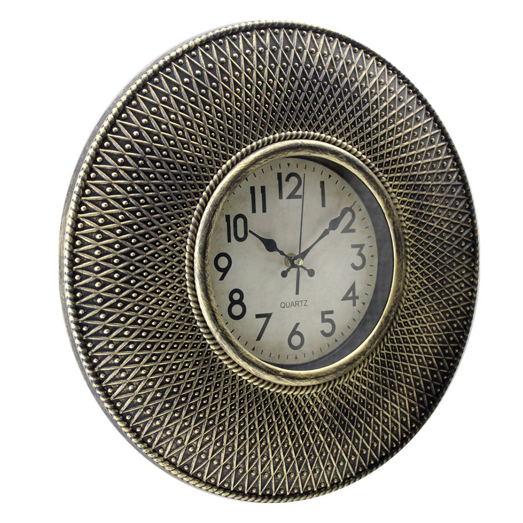Relógio De Parede Decorativo Clássico 40cm Dourado