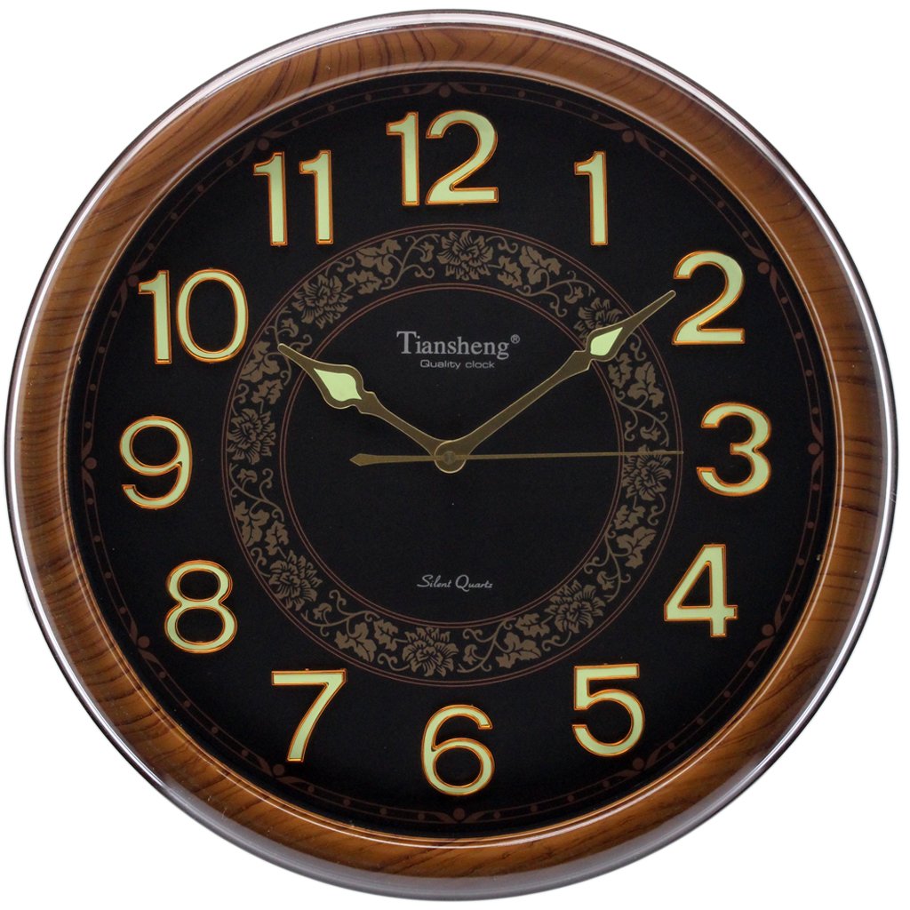 Relógio De Parede Decorativo Tiansheng® 46cm Preto