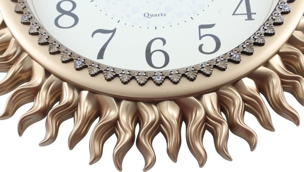 Relógio De Parede Místico Solar Oriental 45cm Dourado
