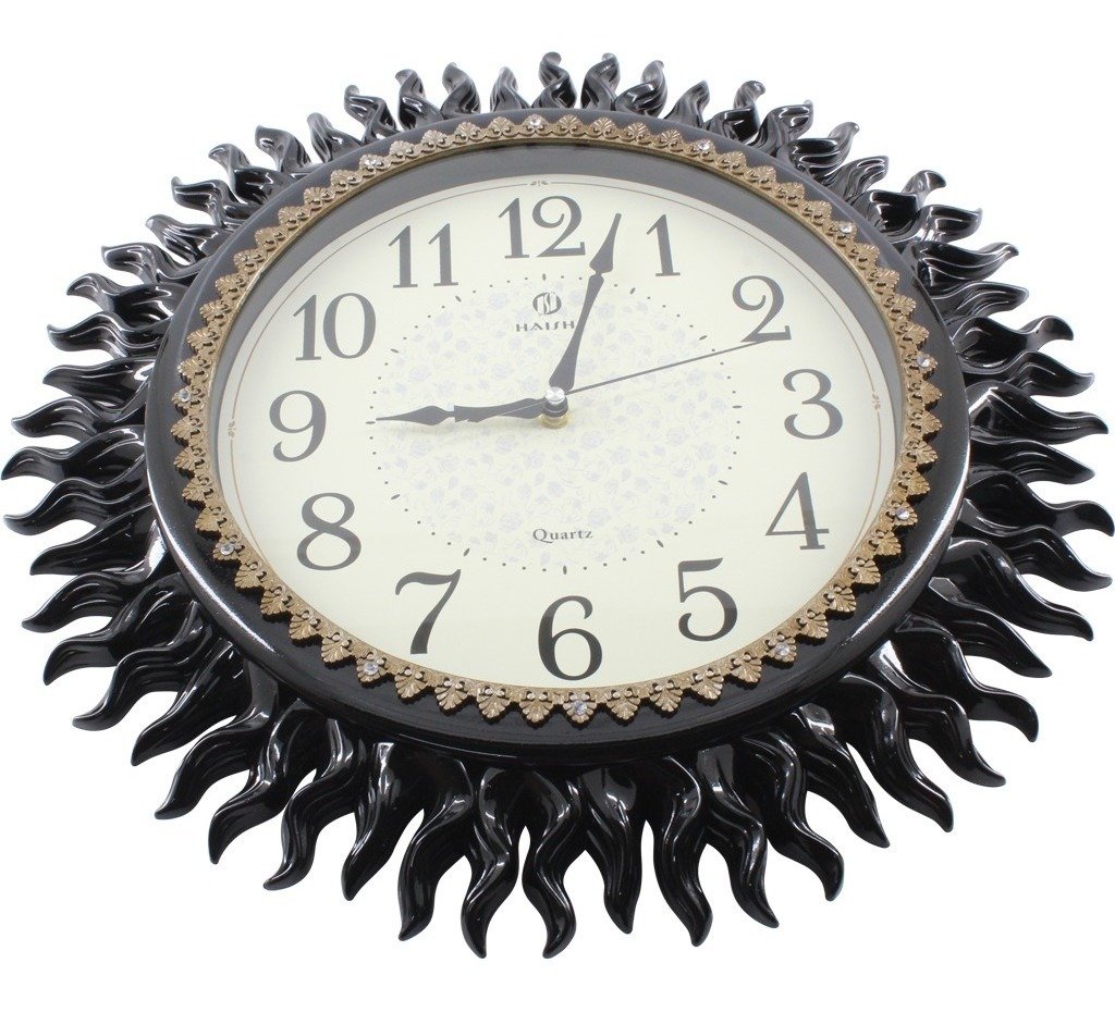 Relógio De Parede Místico Solar Oriental 45cm Preto
