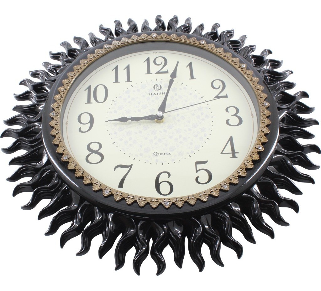 Relógio De Parede Místico Solar Oriental 45cm Preto