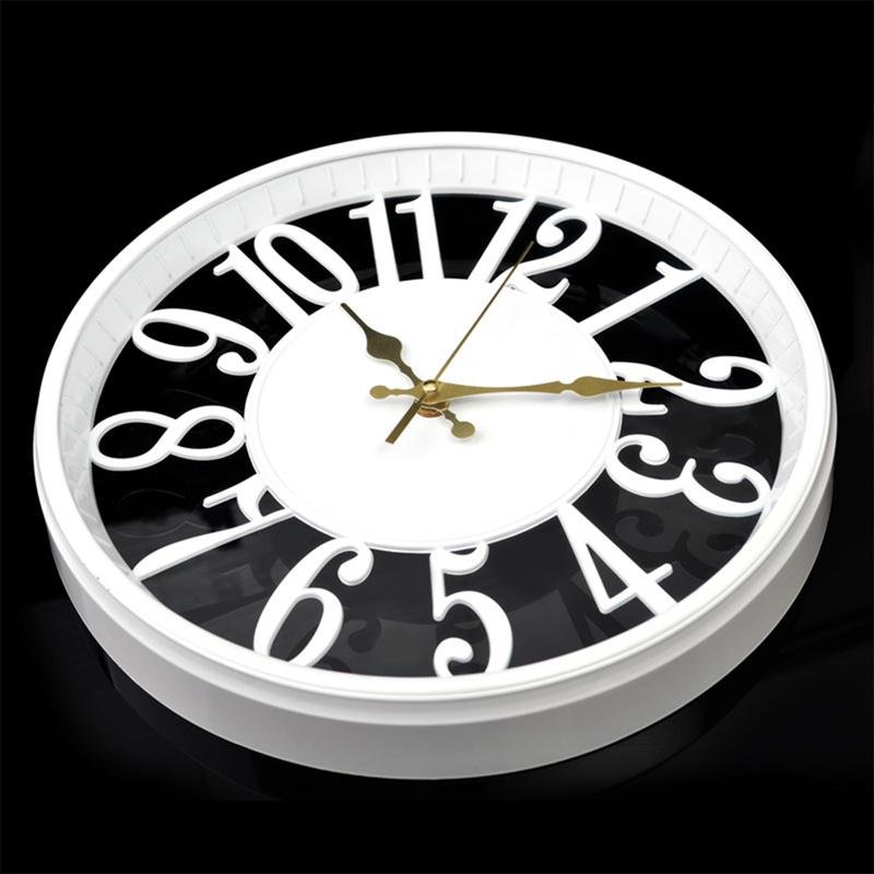 Relógio De Parede Minimalista Decorativo Branco 30,5cm Vazado